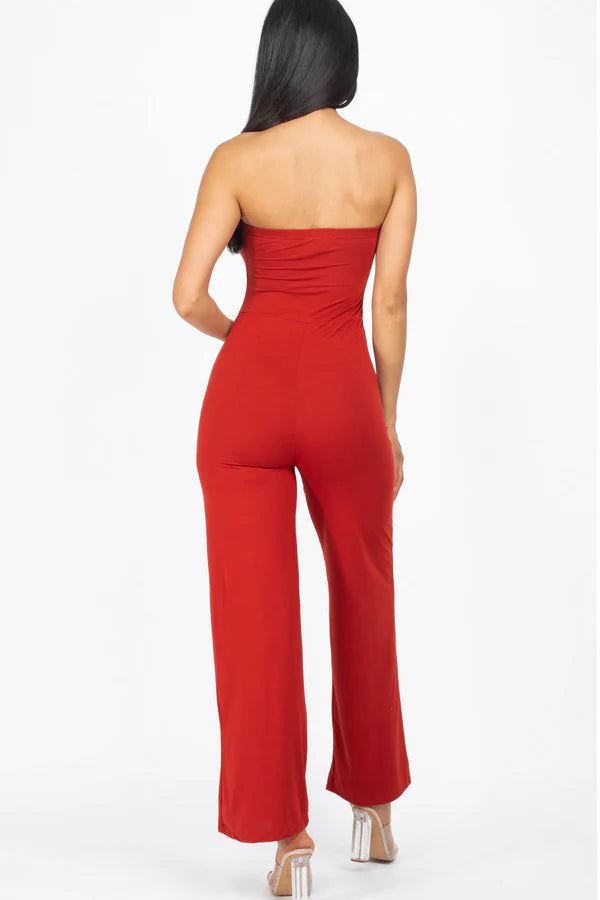 Wide Leg Tube Jumpsuit