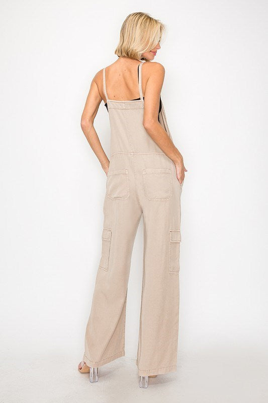 RISEN Wide Leg String Tie Overall