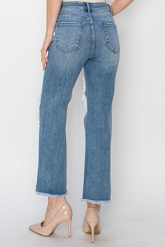 RISEN High Rise Crop Straight Jean