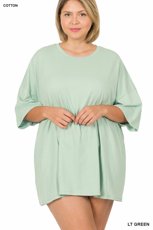 Zenana Drop Shoulder Boyfriend Tee Plus